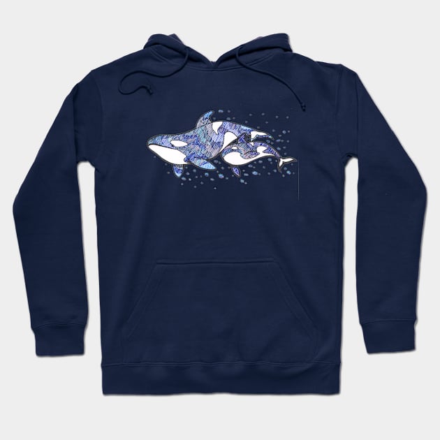 Galaxy Orcas Hoodie by Meginks